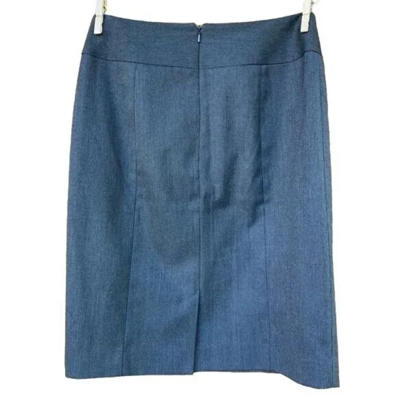 Halogen Grey and Black Pencil Skirt Mini Rear Slit Business Skirt Size 2 - Picture 6 of 8